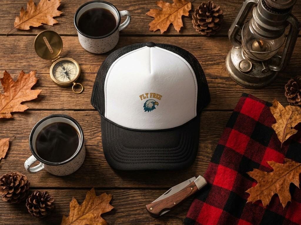 Eagle Trucker Hat, Embroidered Retro Eagle Mesh Cap, Vintage Sports Logo Hat, Outdoor Trucker Cap, Gift for Him