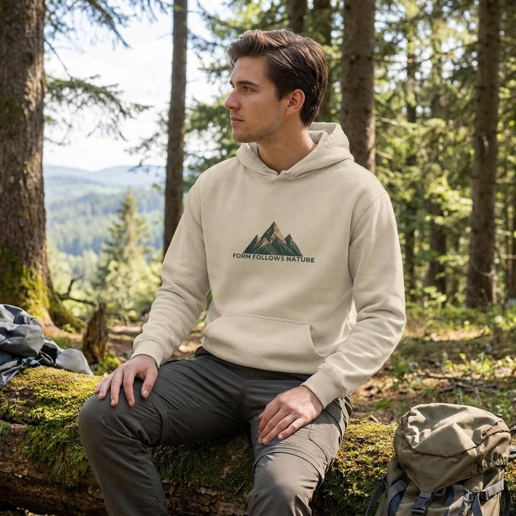 Follow Nature Mountain Hoodie, Outdoor Adventure Sweatshirt, Hiking Camping Pullover (Unisex)