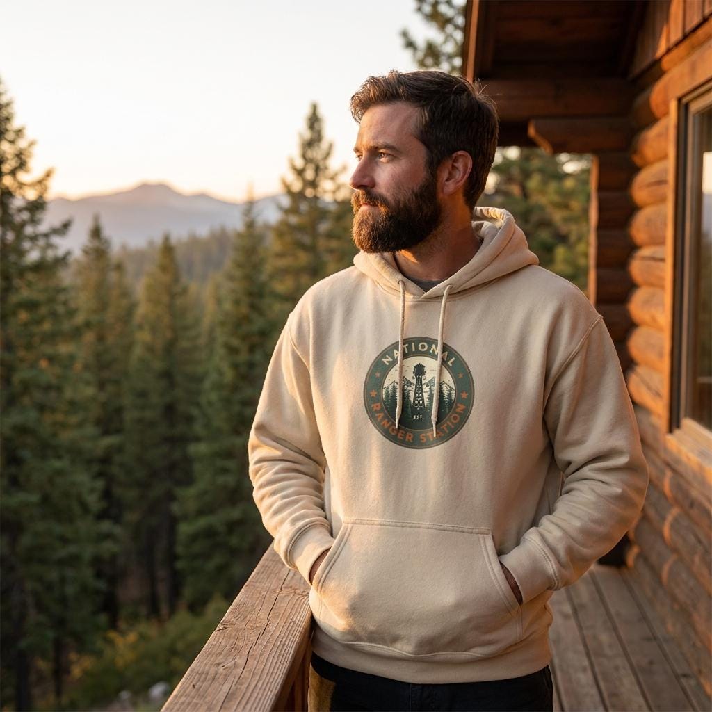 National Park Ranger Hoodie, Forest Emblem Sweatshirt, Hiking Camping Pullover