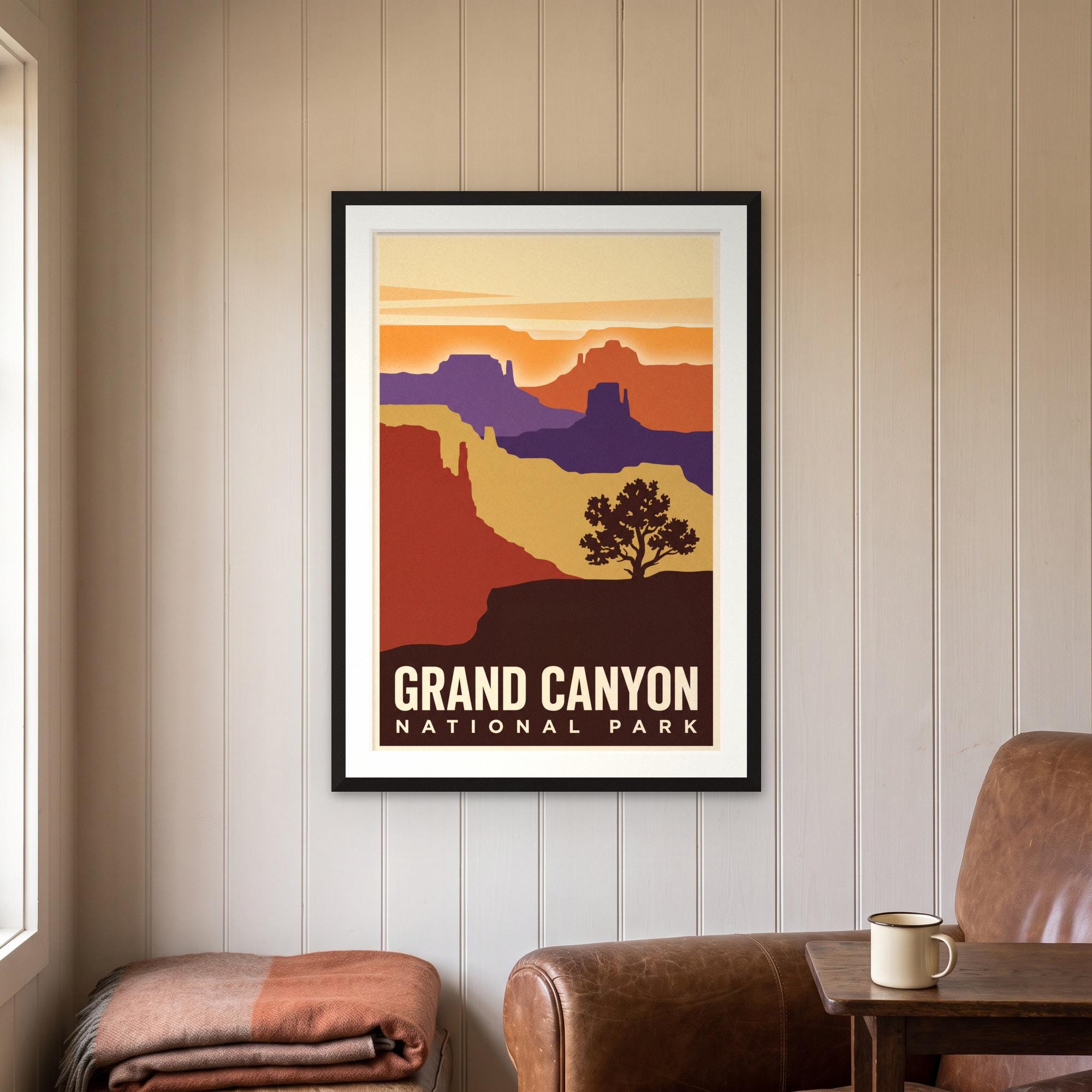 Vintage Grand Canyon WPA Travel Poster, Sunset Canyon Art (Digital Download)